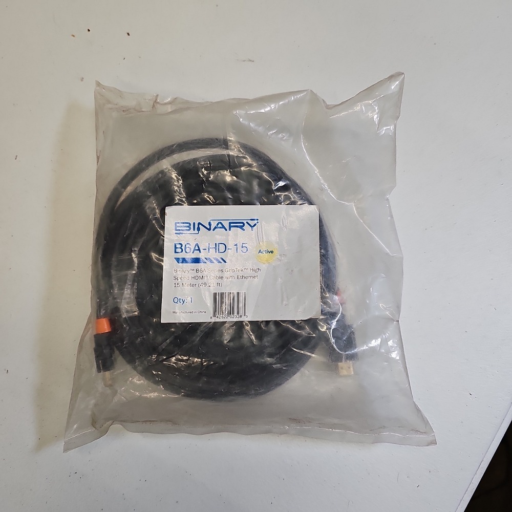 Binary B6A-HD-15 B6 Series Active High Speed HDMI Cable w/ Ethernet 15 Meter